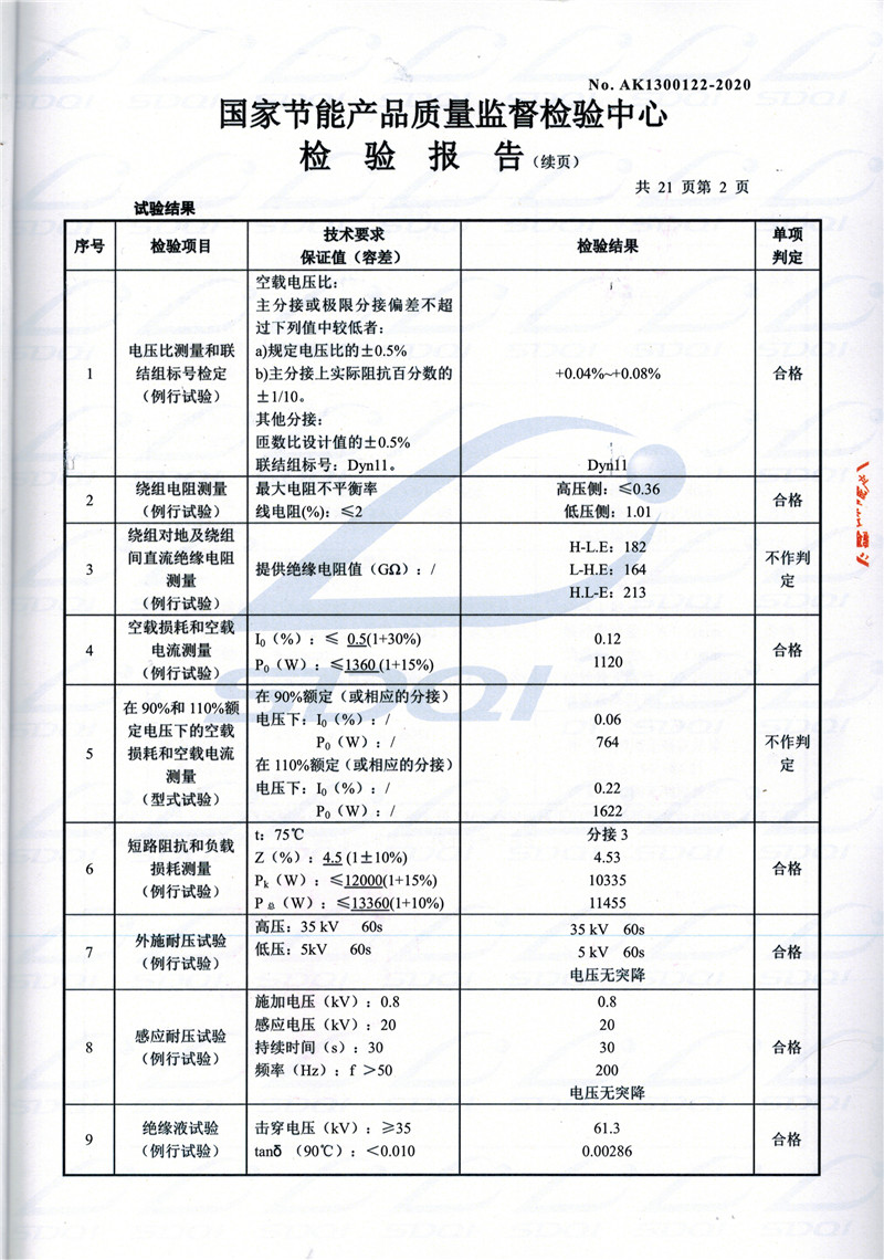高低压试验报告-S11-1250克拉玛依克拉玛依克拉玛依油浸式变压器-2.jpg